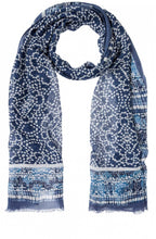 Blue Indigo Patterned Scarf