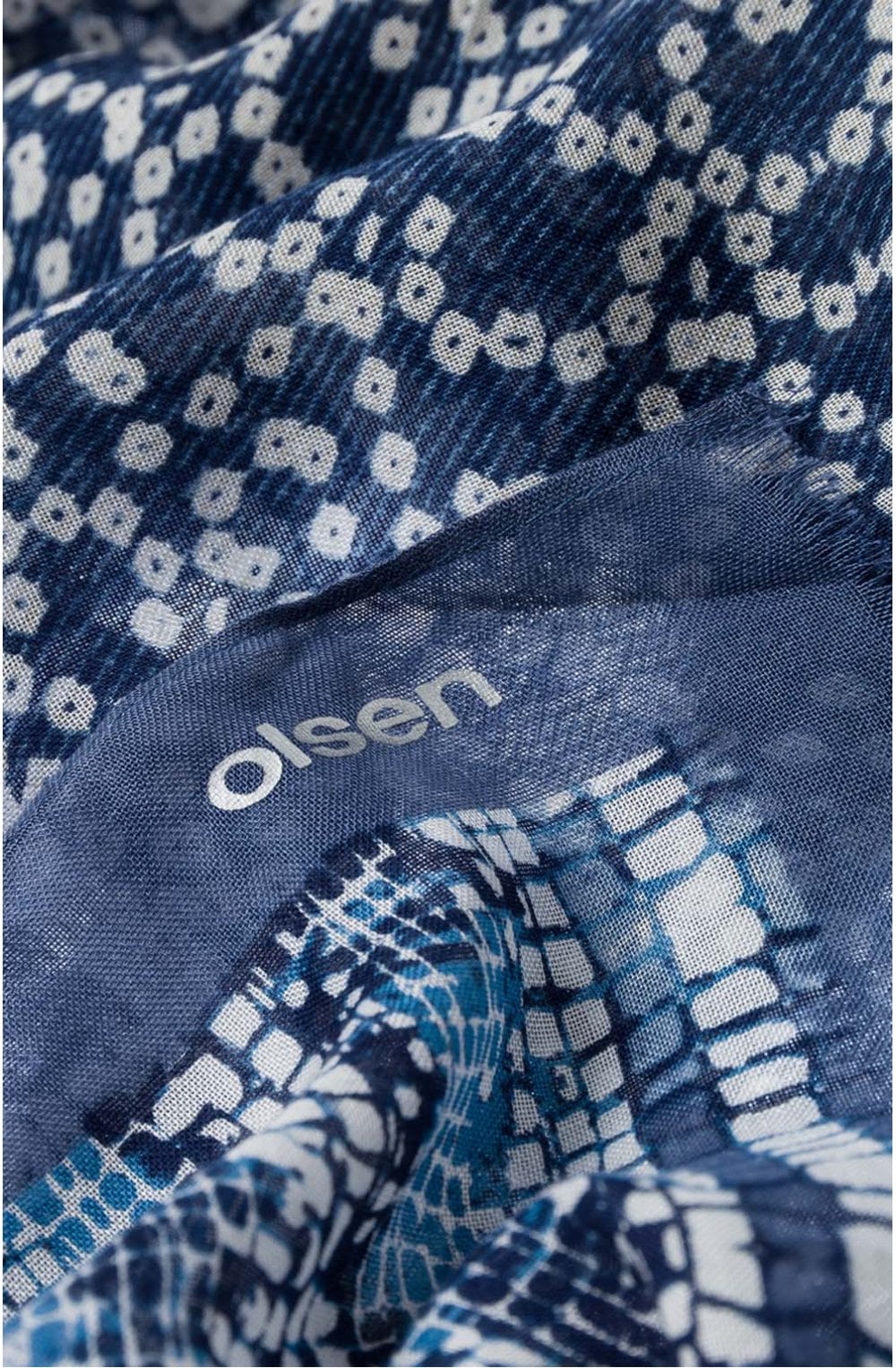 Blue Indigo Patterned Scarf