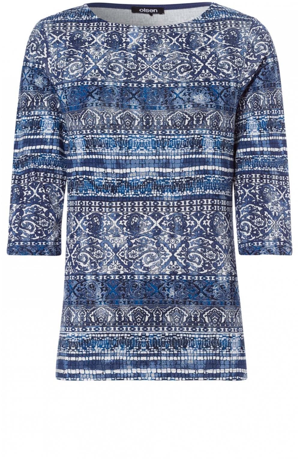 Blue Indigo Patterned Top