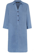 Blue Linen Shirt Dress