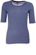 Blue Navy Patterned Top