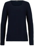 Blue Navy Ribbed Knit Jumper