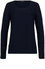 Blue Navy Ribbed Knit Jumper