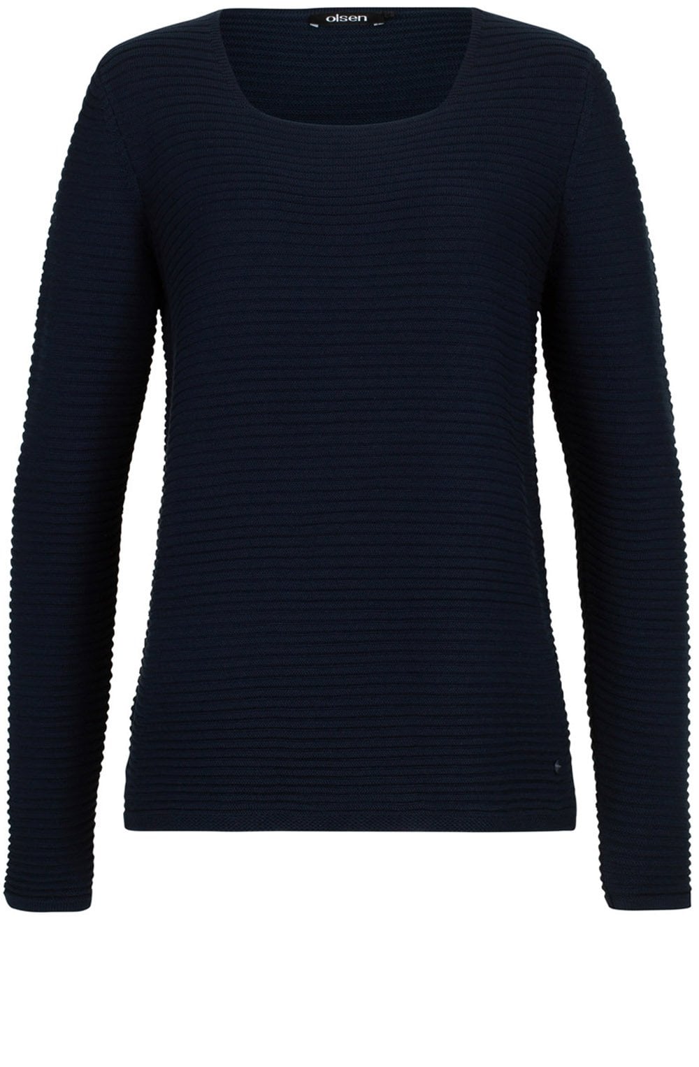 Blue Navy Ribbed Knit Jumper