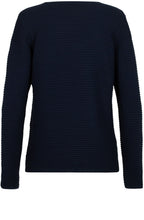 Blue Navy Ribbed Knit Jumper
