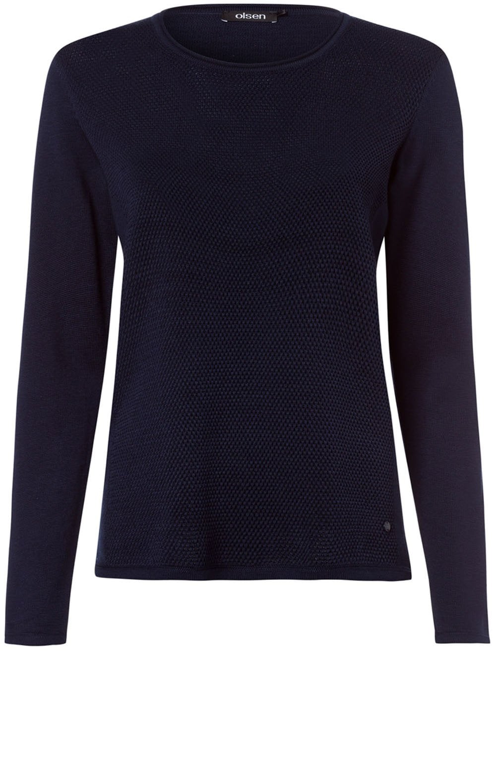 Blue Navy Textured Knit Jumper