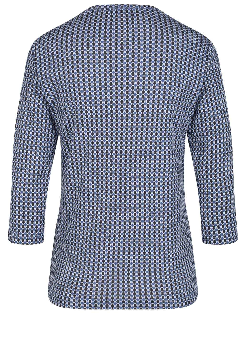 Blue Patterned Jersey Top