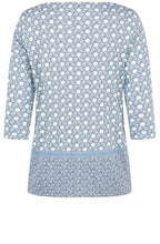 Blue Patterned Jersey Top