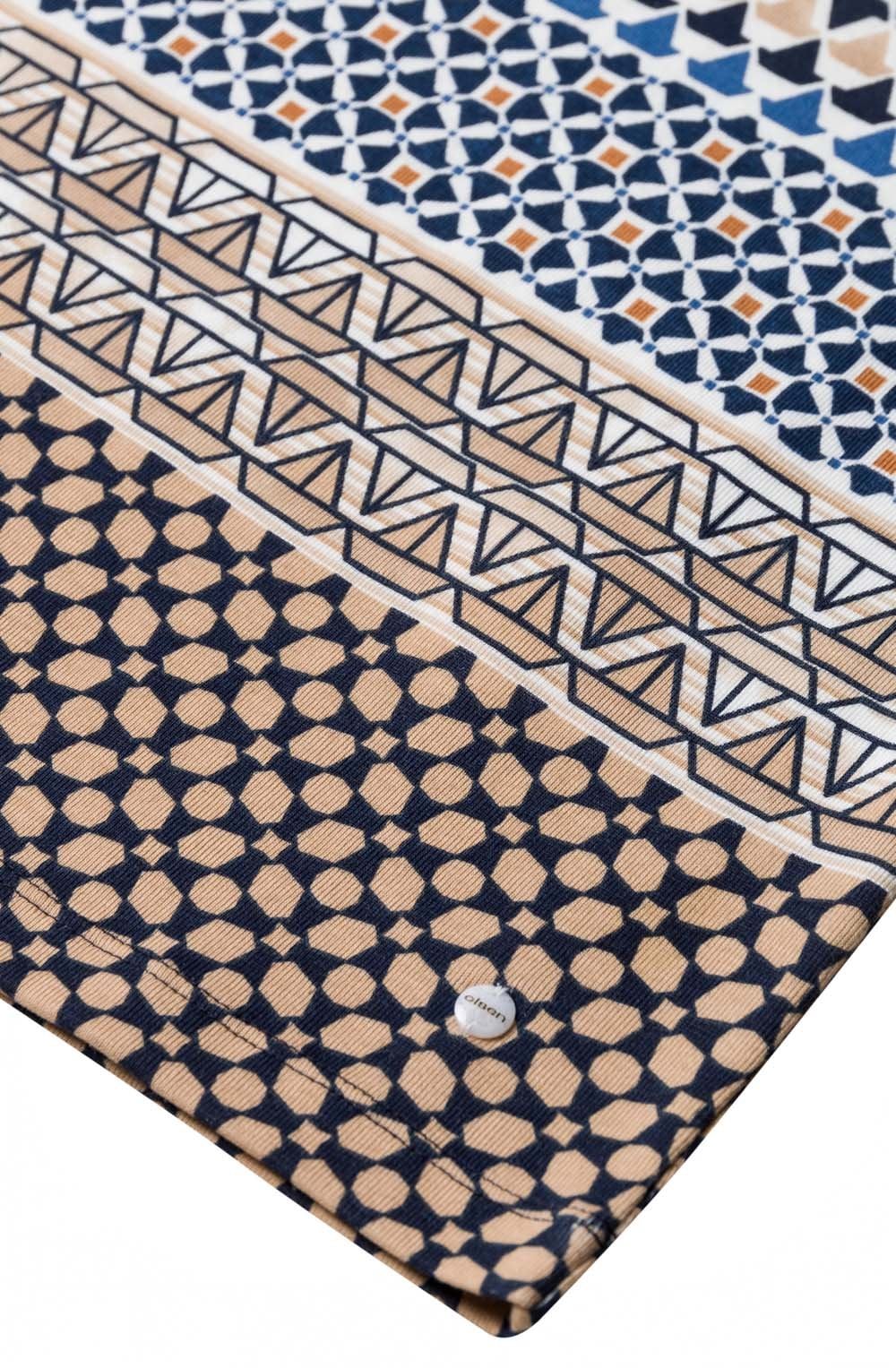 Blue Patterned Jersey Top