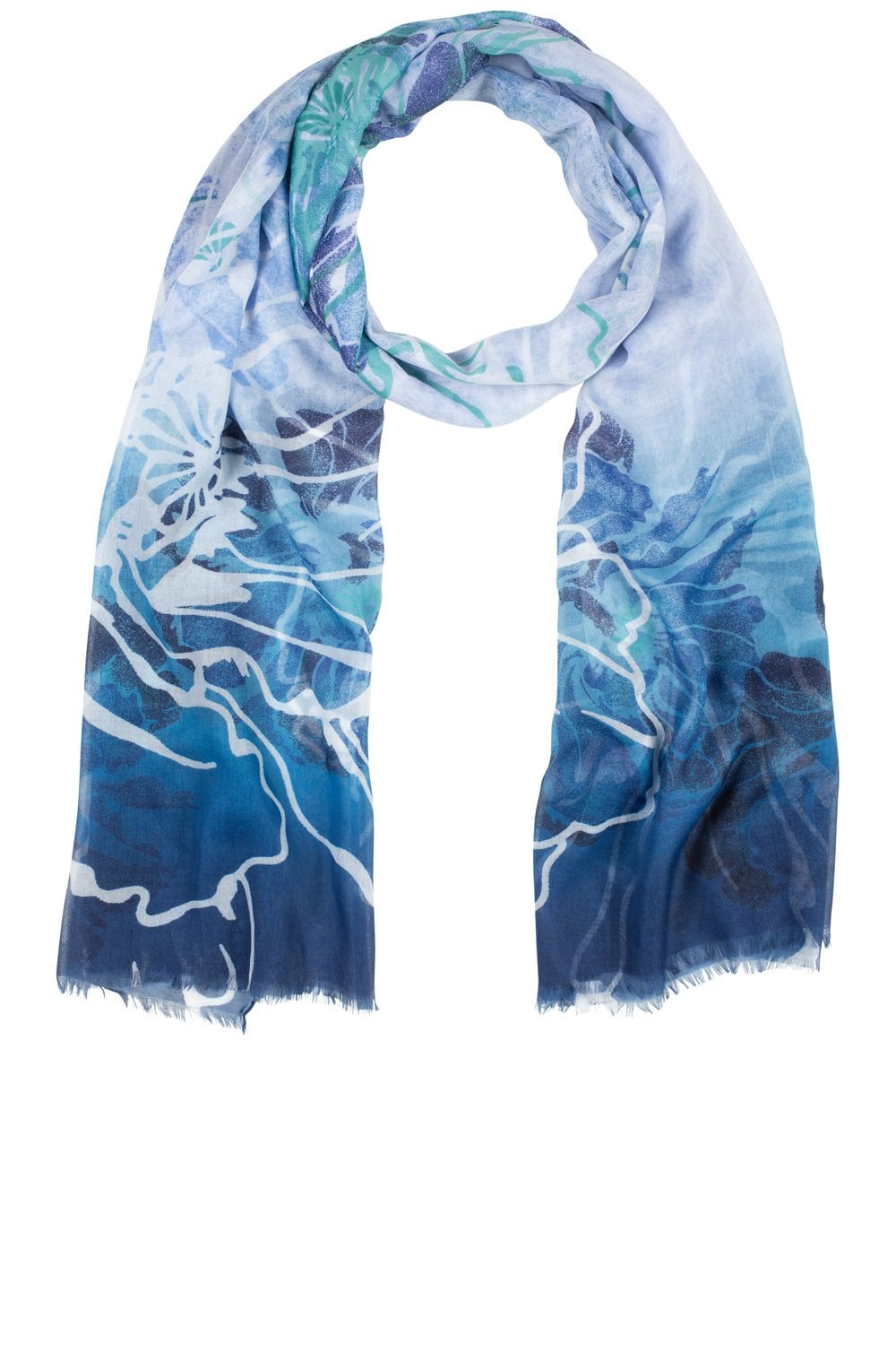 Blue Patterned Scarf