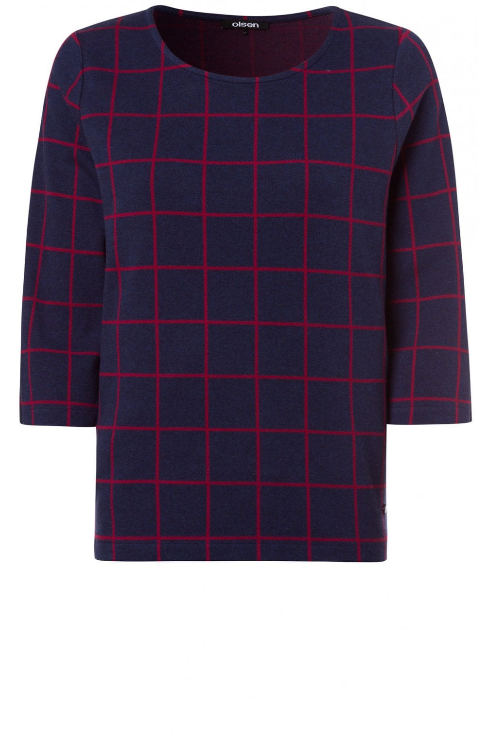 Blue & Red Check Top