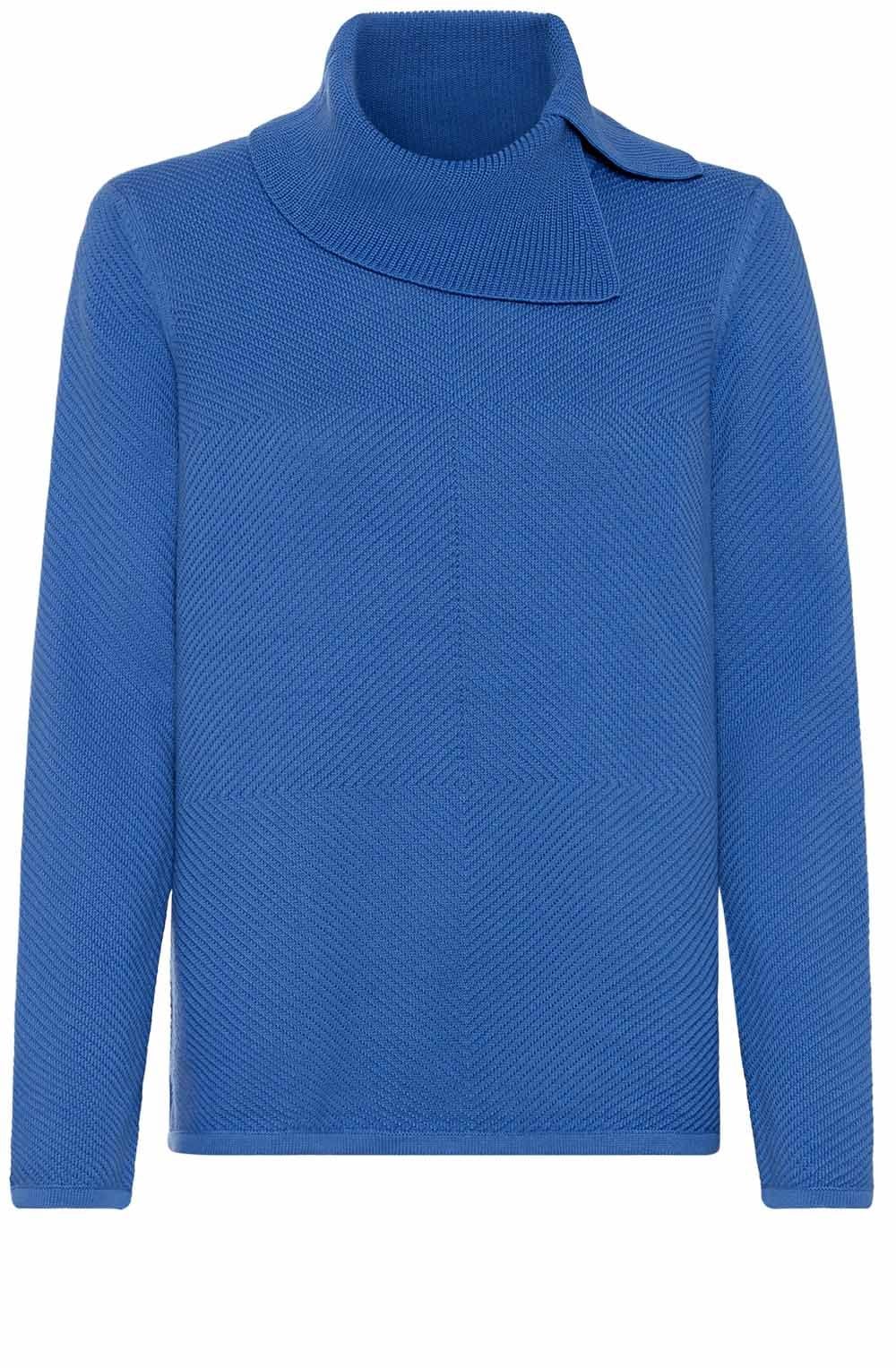 Blue Ribbed Design Jumper