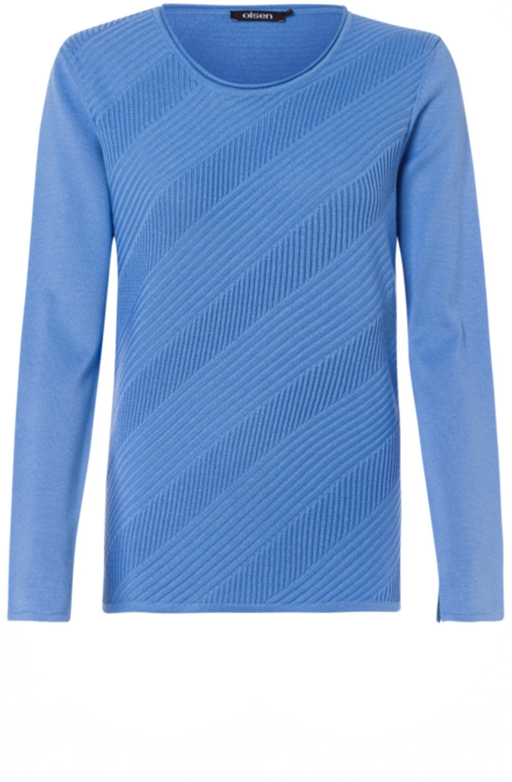 Blue Ribbed Front Jumper