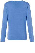 Blue Ribbed Front Jumper
