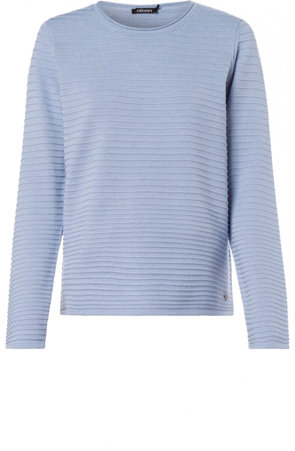 Blue Ribbed Knit Jumper