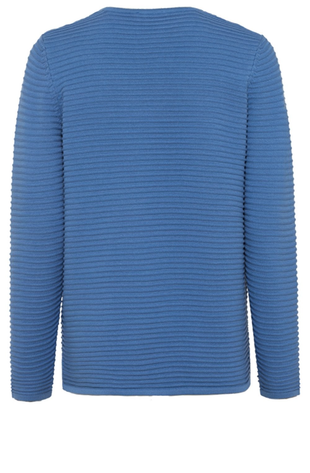 Blue Ribbed Knit Jumper