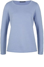 Blue Ribbed Knit Sweater