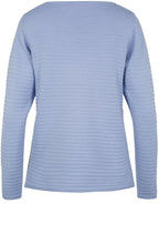 Blue Ribbed Knit Sweater