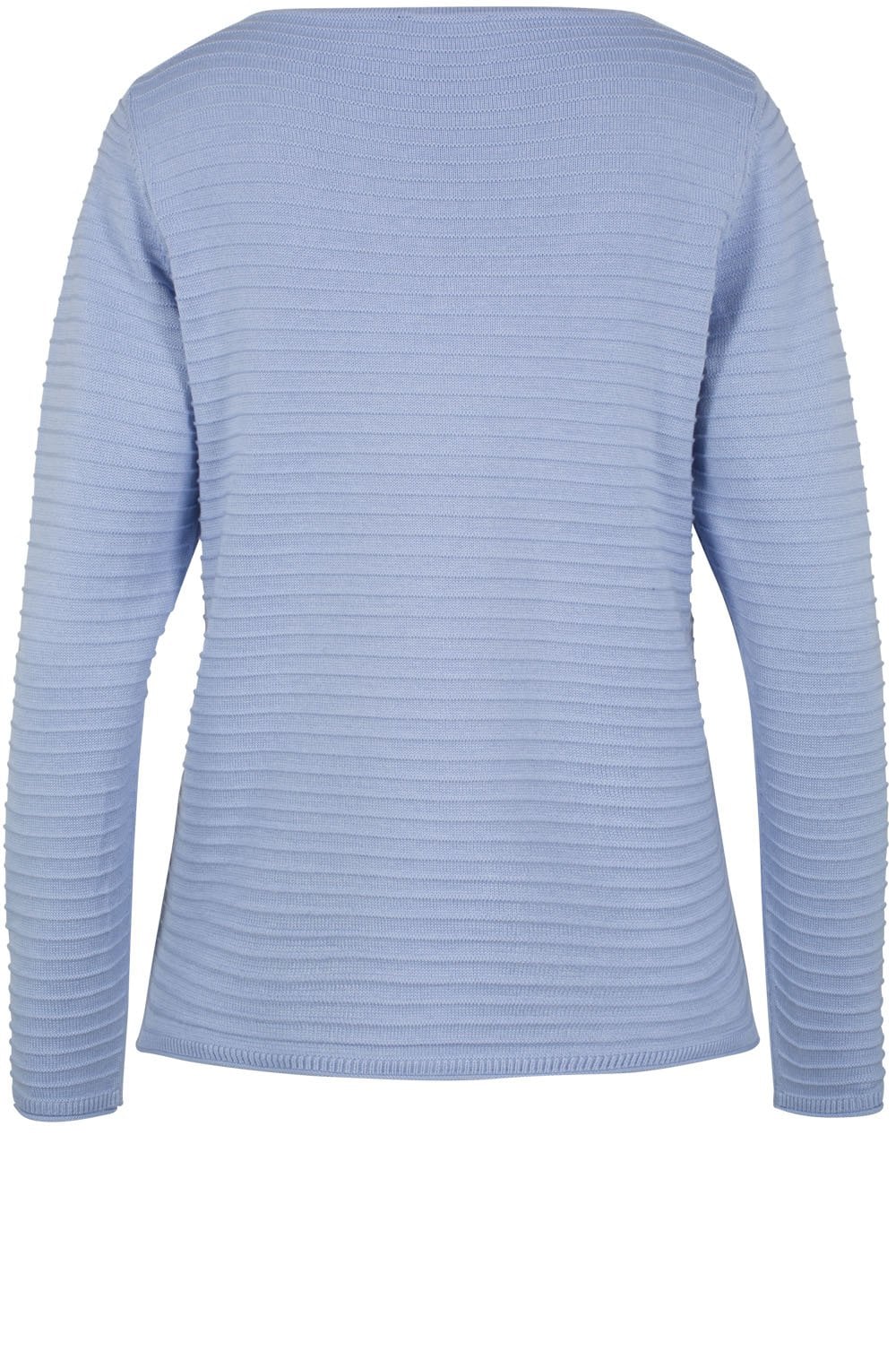 Blue Ribbed Knit Sweater
