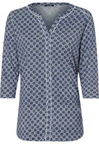 Blue Spot Print Top