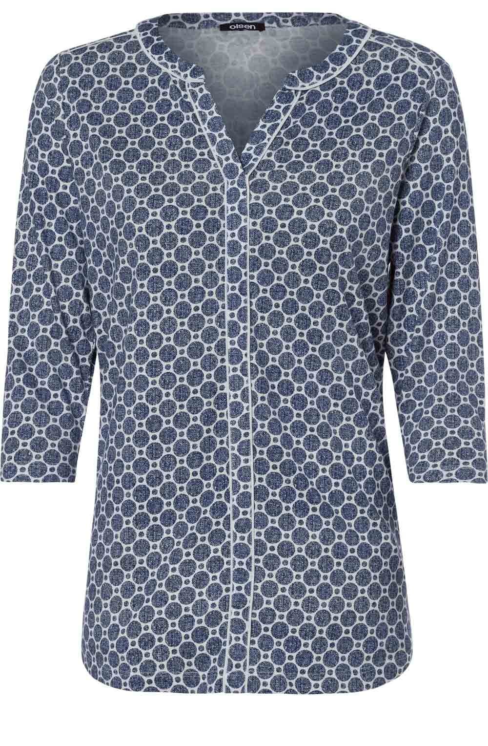 Blue Spot Print Top