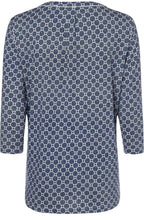 Blue Spot Print Top