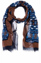 Blue Steel Abstract Print Scarf