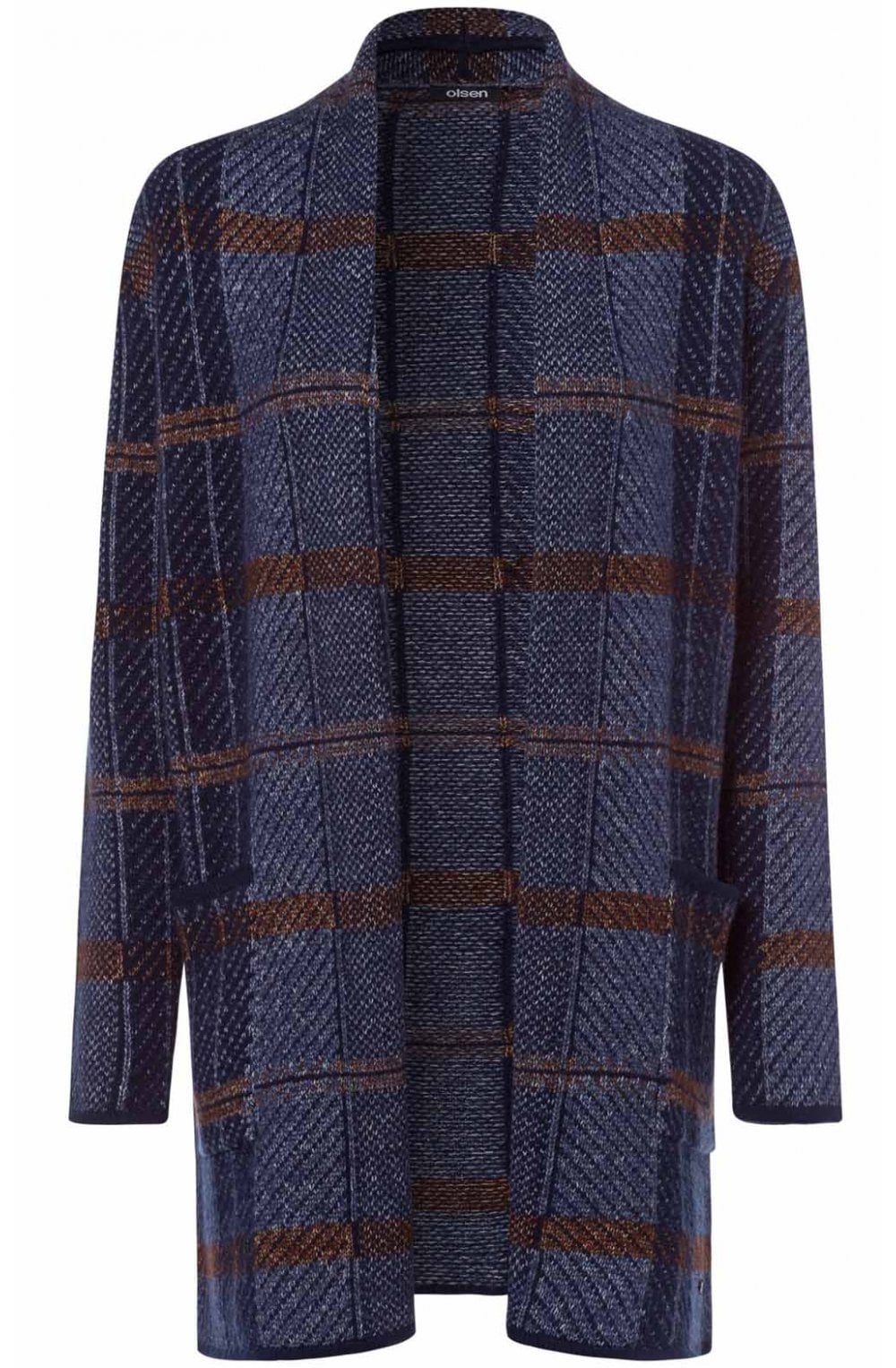 Blue Steel Check Design Cardigan