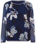 Blue Steel Floral Chiffon Blouse