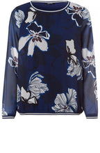 Blue Steel Floral Chiffon Blouse