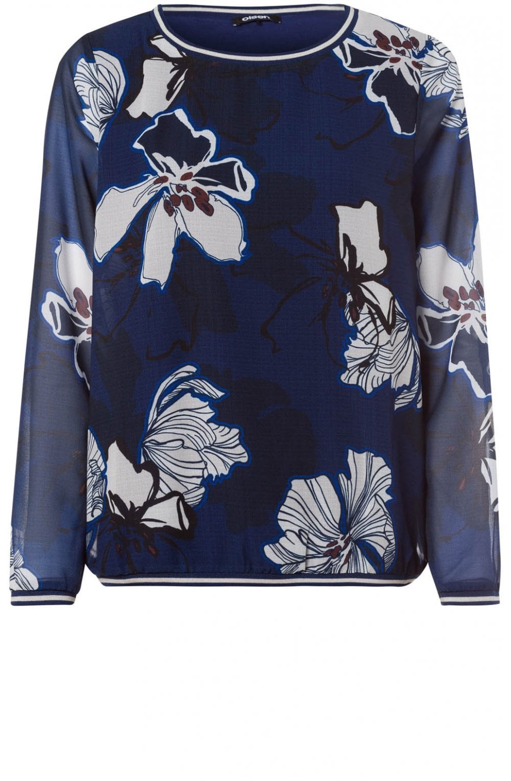 Blue Steel Floral Chiffon Blouse