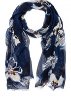 Blue Steel Floral Scarf