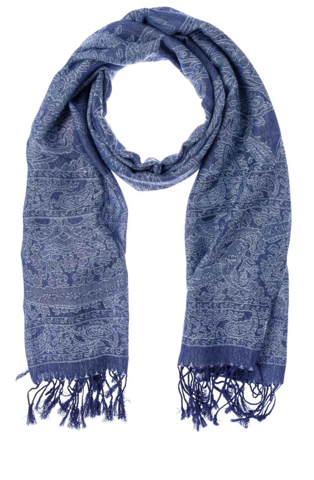 Blue Steel Patterned Scarf