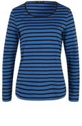 Blue Striped Jersey Top