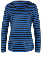 Blue Striped Jersey Top