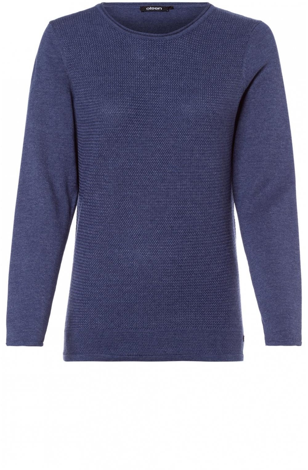Blue Textured Knit Jumper