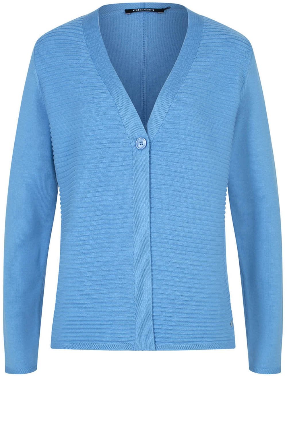 Blue Water Ribbed Knit Cardigan