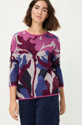 Boysenberry Abstract Floral Henny Jumper