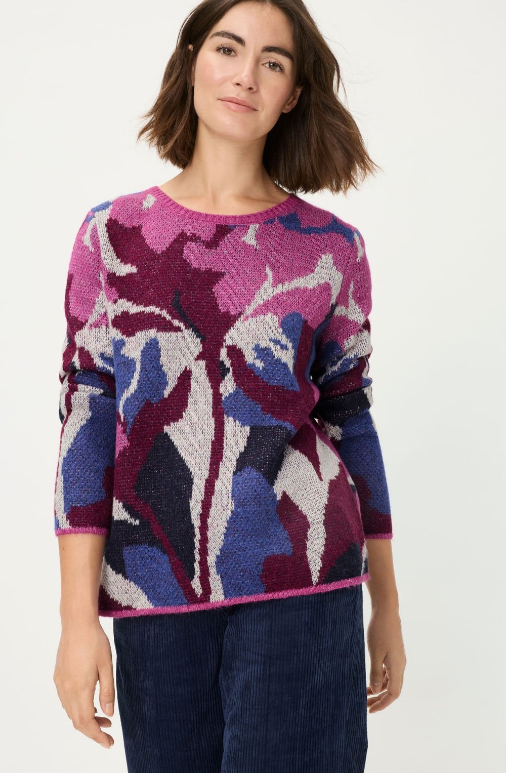 Boysenberry Abstract Floral Henny Jumper