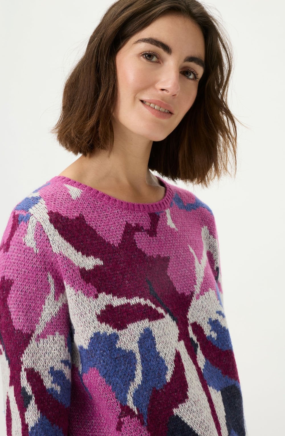 Boysenberry Abstract Floral Henny Jumper