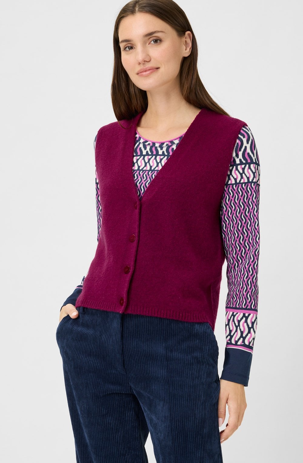 Boysenberry Knitted Henny Waistcoat