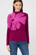 Boysenberry Large Flower Funnel Neck Henny Jumper