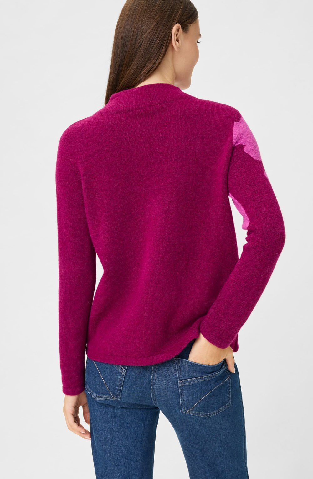 Boysenberry Large Flower Funnel Neck Henny Jumper