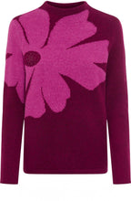 Boysenberry Large Flower Funnel Neck Henny Jumper