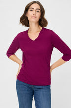 Boysenberry V Neck Jersey Edda Top