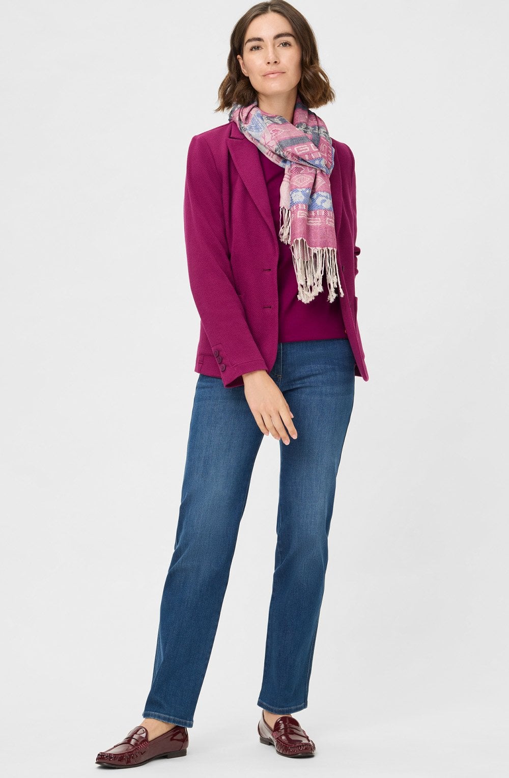 Boysenberry V Neck Jersey Edda Top