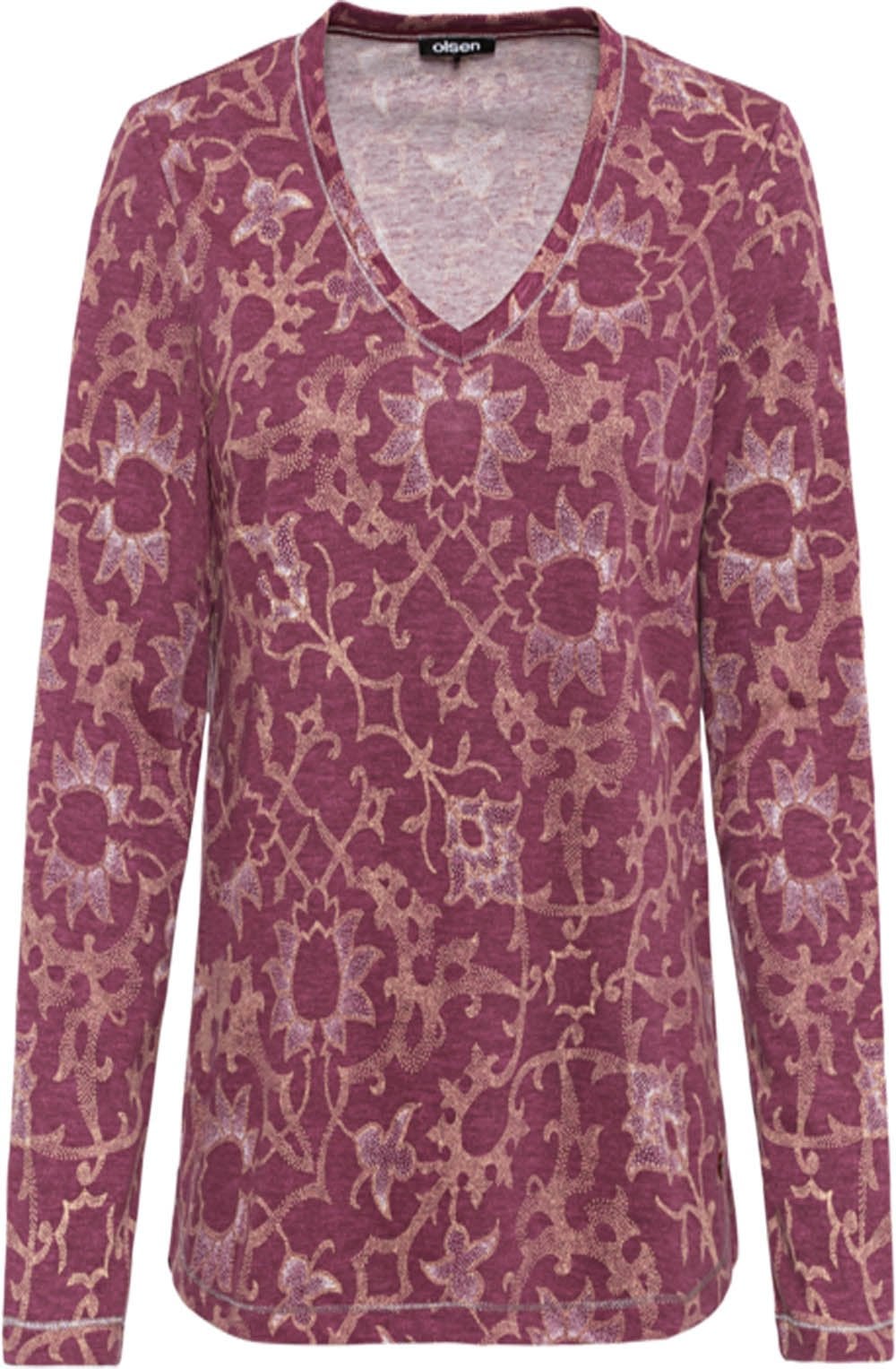 Burgundy Mandala Print Top