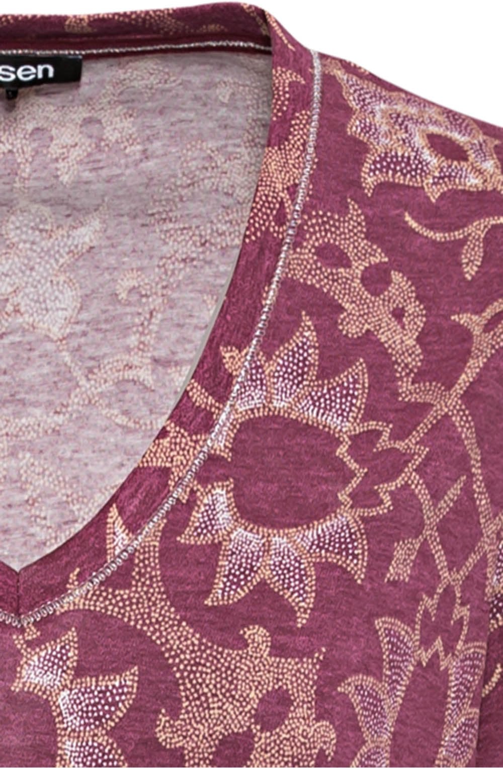 Burgundy Mandala Print Top