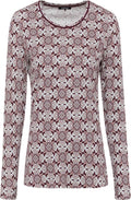 Burgundy Print Long Sleeve Top