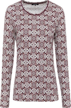 Burgundy Print Long Sleeve Top